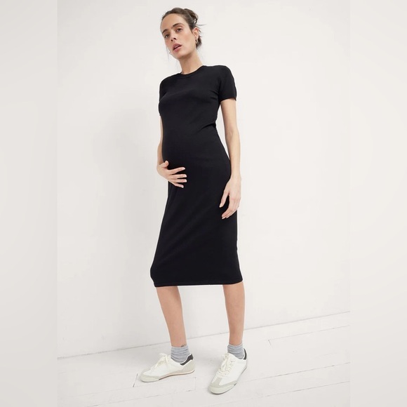 🆕 NWT hatch maternity Eliza knit black midi dress 0 xs - Picture 1 of 5